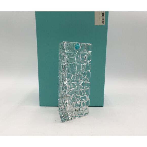 Tiffany & Company Sierra Rock Triangular Crystal Bud Vase 7.5" in Box - Picture 3 of 10